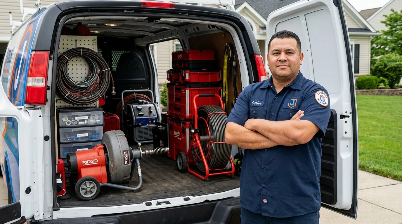 Professional drain cleaning equipment and Johns Plumbing LLC plumber in Hana