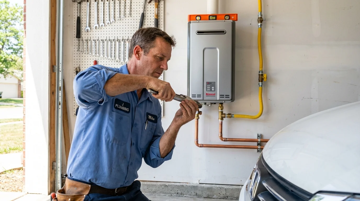 Tankless water heater installation by a Johns Plumbing LLC plumber in Hana